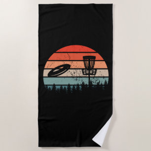 Serviette De Plage Disque Golf Rétro