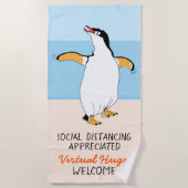 Serviette De Plage Distances sociales Hugs virtuels (Devant)
