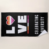 Serviette De Plage Distressed Grunge Love LGBTQ Lesbian Pride (Devant)