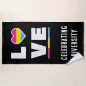 Serviette De Plage Distressed Grunge Love LGBTQ Pansexual Pride (Devant)