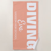 Serviette De Plage Diving, Diver Senior Night Gifts Springboard  (Devant)