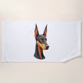 Serviette De Plage Doberman de l'oreille naturelle (Devant)