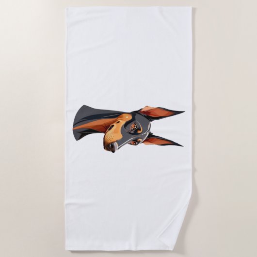 Serviette De Plage Doberman de l'oreille naturelle (Devant)