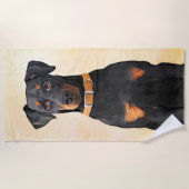 Serviette De Plage Doberman Pinscher Peinture non découpée Art origin (Devant)