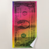 Serviette De Plage dollar arc-en-ciel (Devant)