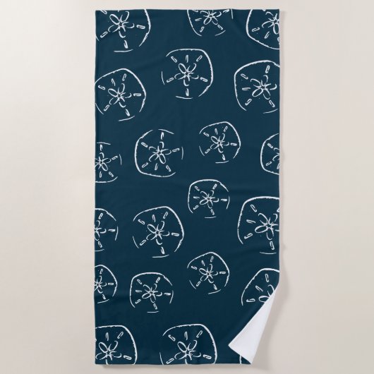 Serviette De Plage Dollar de sable Motif Dessin Océan Bleu (Devant)