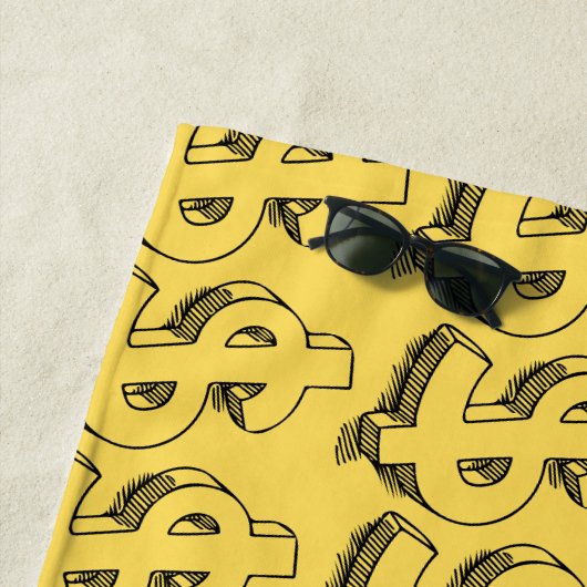 Serviette De Plage dollar or (En situation)