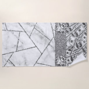 Serviette De Plage Dollars d'argent luxueux Parties scintillant intér