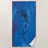Serviette De Plage Dolphine bleue (Devant)