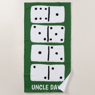 Serviette De Plage Dominos blancs sur Vert Personnalisé