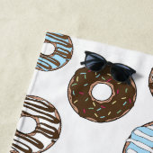 Serviette De Plage Donuts Bleus, Donuts Brown, Sprinkings, Votre Nom (En situation)