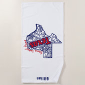 Serviette De Plage Doodles floraux du Texas Personnalisés (Devant)