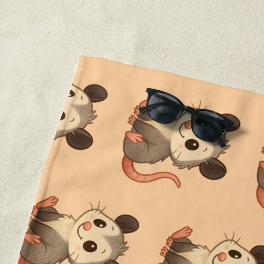 Serviette de plage d'Opossum (En situation)