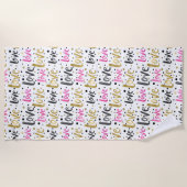 Serviette De Plage Dots Confetti en or rose (Devant)