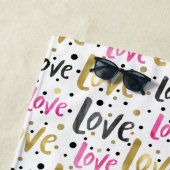 Serviette De Plage Dots Confetti en or rose (En situation)