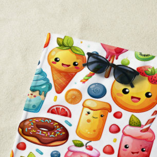 Serviette De Plage Douceurs gaies et amusantes
