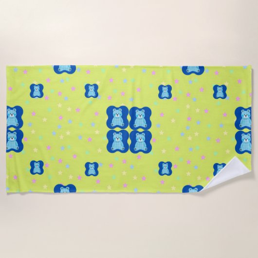 Serviette De Plage Doudou dessin animé ours (Devant)