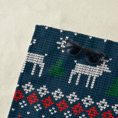 Serviette De Plage Doux moche Noël Motif tricoté personnalisé (En situation)