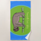 Serviette De Plage Doux parfum endormi accroché à la caricature en ba (Devant)