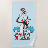 Serviette De Plage Dr Seuss | Chat dans le Casquette, Chose un & Chos (Devant)