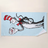 Serviette De Plage Dr Seuss | Chat dans le Casquette & Krinklebine (Devant)