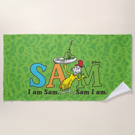 Serviette De Plage Dr. Seuss | Je suis Sam. Sam je suis. (Devant)