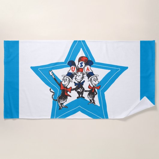 Serviette De Plage Dr Seuss | Little Cats USA Graphisme Casquette (Devant)