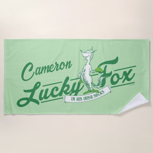 Serviette De Plage Dr Seuss | Lucky Fox Dans Ses Chaussettes Irlandai (Devant)