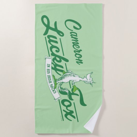 Serviette De Plage Dr Seuss | Lucky Fox Dans Ses Chaussettes Irlandai (Devant)