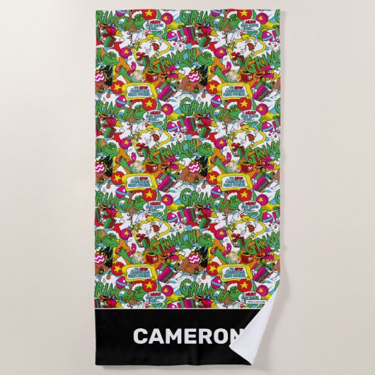 Serviette De Plage Dr Seuss | Motif coloré Grinch (Devant)