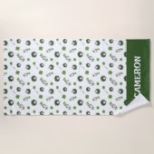 Serviette De Plage Dr. Seuss | Motif trèfle du Chat chapeauté (Devant)