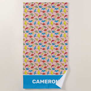 Serviette De Plage Dr. Seuss   Un Poisson Deux Poissons Motif