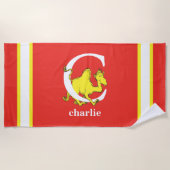 Serviette De Plage Dr Seuss's ABC : Letter C - White | Add Your Name (Devant)