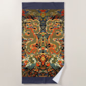 Serviette De Plage Dragon asiatique chinois Art coloré (Devant)
