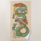 Serviette De Plage Dragon chinois traditionnel (Devant)