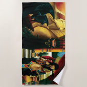 Serviette De Plage Dragon de chat de la reine égyptienne (Devant)