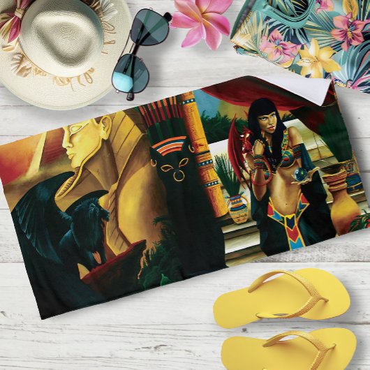 Serviette De Plage Dragon de chat de la reine égyptienne