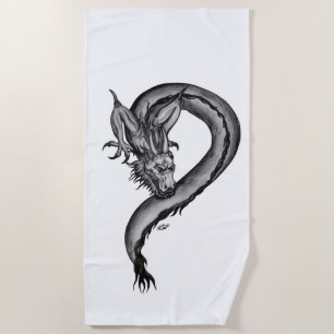 Serviette De Plage Dragon en style tatouage