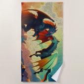 Serviette De Plage Dragon vs Pegasus - Fantasy Art (Devant)