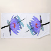 Serviette De Plage Dragonflies sur Water Lilies Beach (Devant)