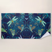 Serviette De Plage Dragonly Turquoise (Devant)