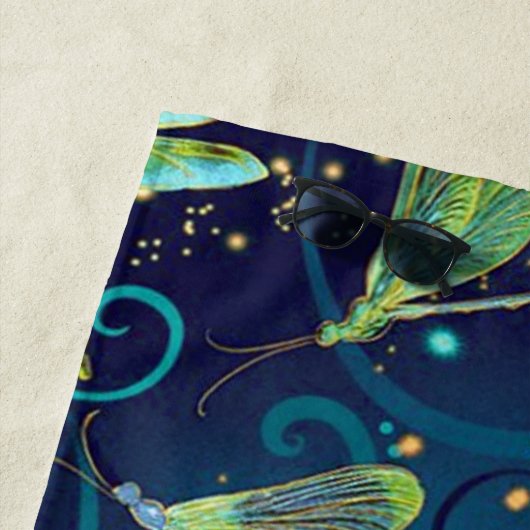Serviette De Plage Dragonly Turquoise (En situation)