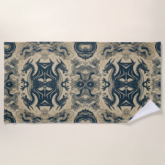 Serviette De Plage Dragons Fantasy Antiquités  (Devant)