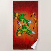 Serviette De Plage Dragons - Joyeux Halloween ! Aujourd'hui je vais c (Devant)