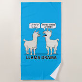 Serviette De Plage Drame drôle de lama (Devant)
