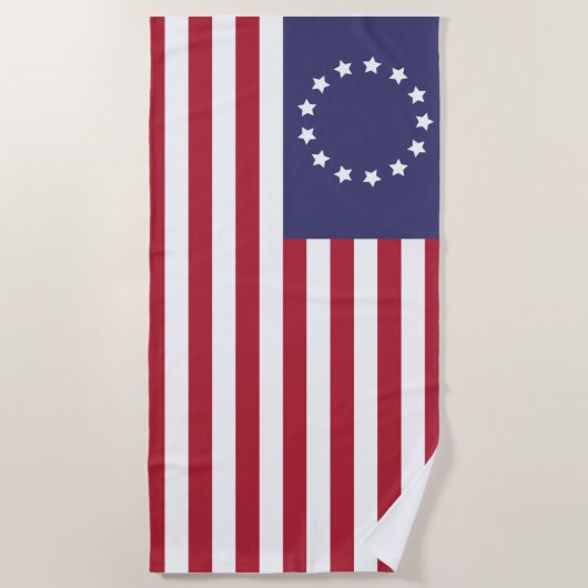 Serviette De Plage Drapeau 1776 américain du drapeau | de Betsy Ross (Devant)