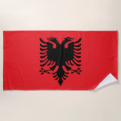 Serviette De Plage Drapeau albanais (Devant)