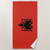 Serviette De Plage Drapeau albanais (Devant)