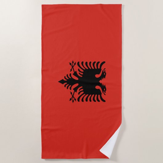 Serviette De Plage Drapeau albanais (Devant)