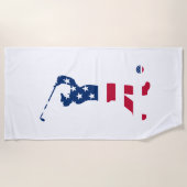 Serviette De Plage Drapeau américain de golf (Devant)